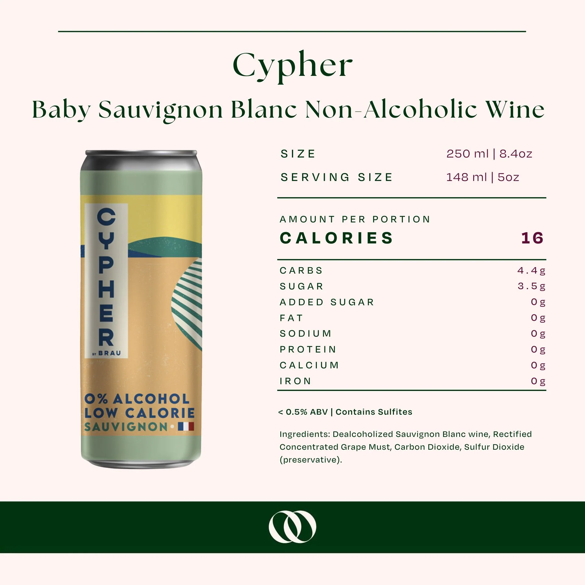 Cypher - Baby Sauvignon Blanc Non-Alcoholic Wine - 250ml Can - Image 3