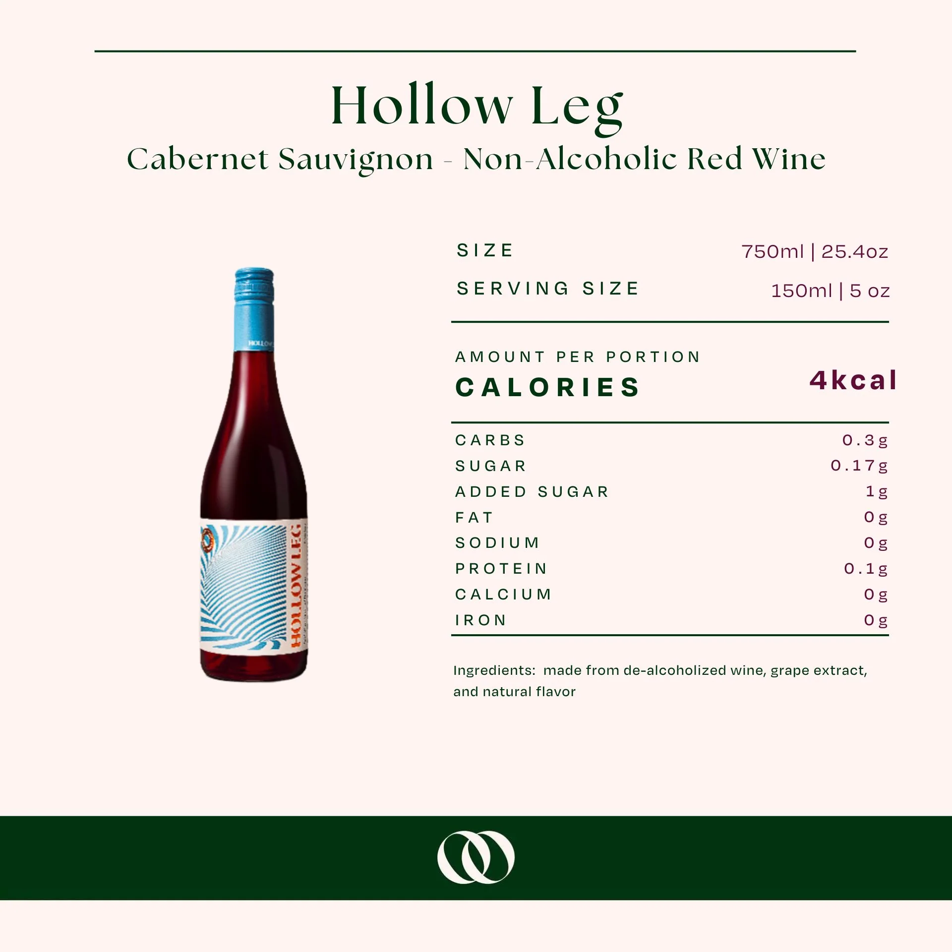 Hollow Leg - Cabernet Sauvignon - Non-Alcoholic Red Wine - Image 3