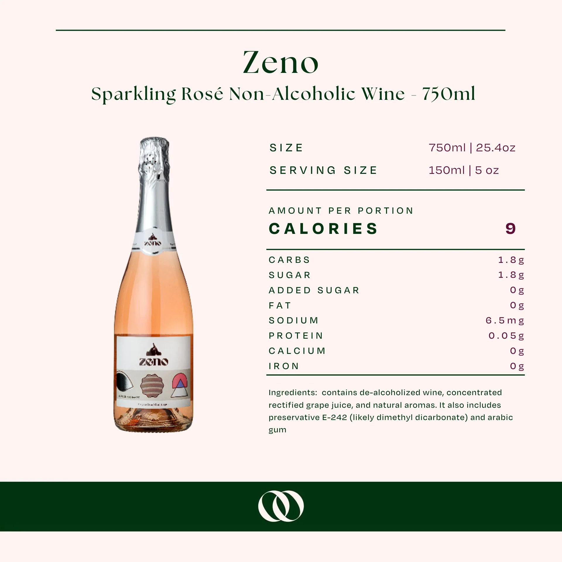 Zeno - Sparkling Rosé Non-Alcoholic Wine - 750ml - Image 4