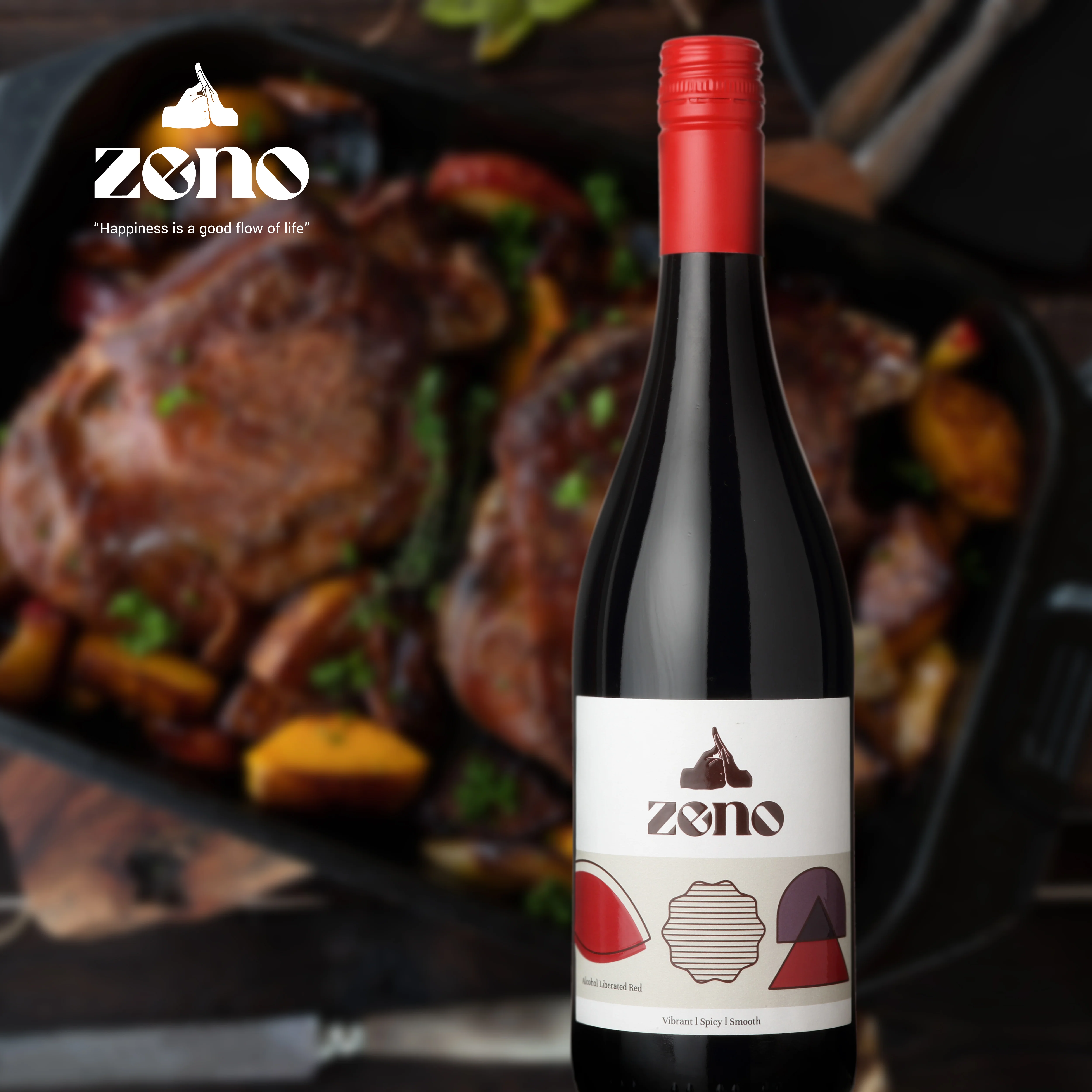 Zeno - Red Non-Alcoholic Wine - 750ml - Image 3